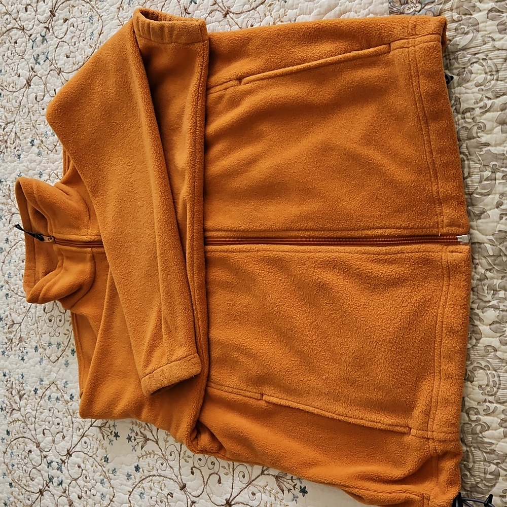 2X🍁HP🍁Columbia Orange Zipper Fleece Jacket Vintage - Picture 4 of 11